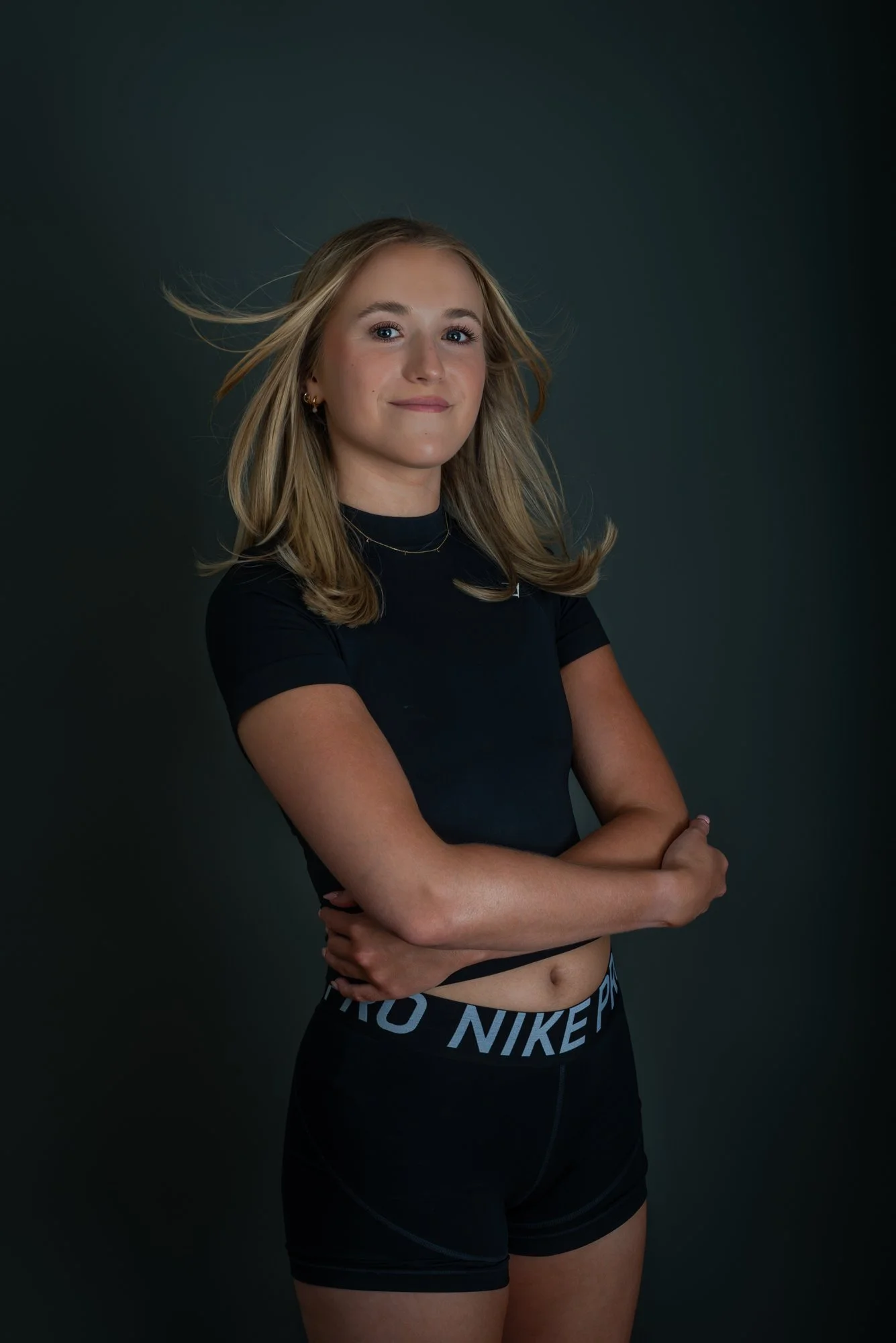studio portrait of athletic runner teen