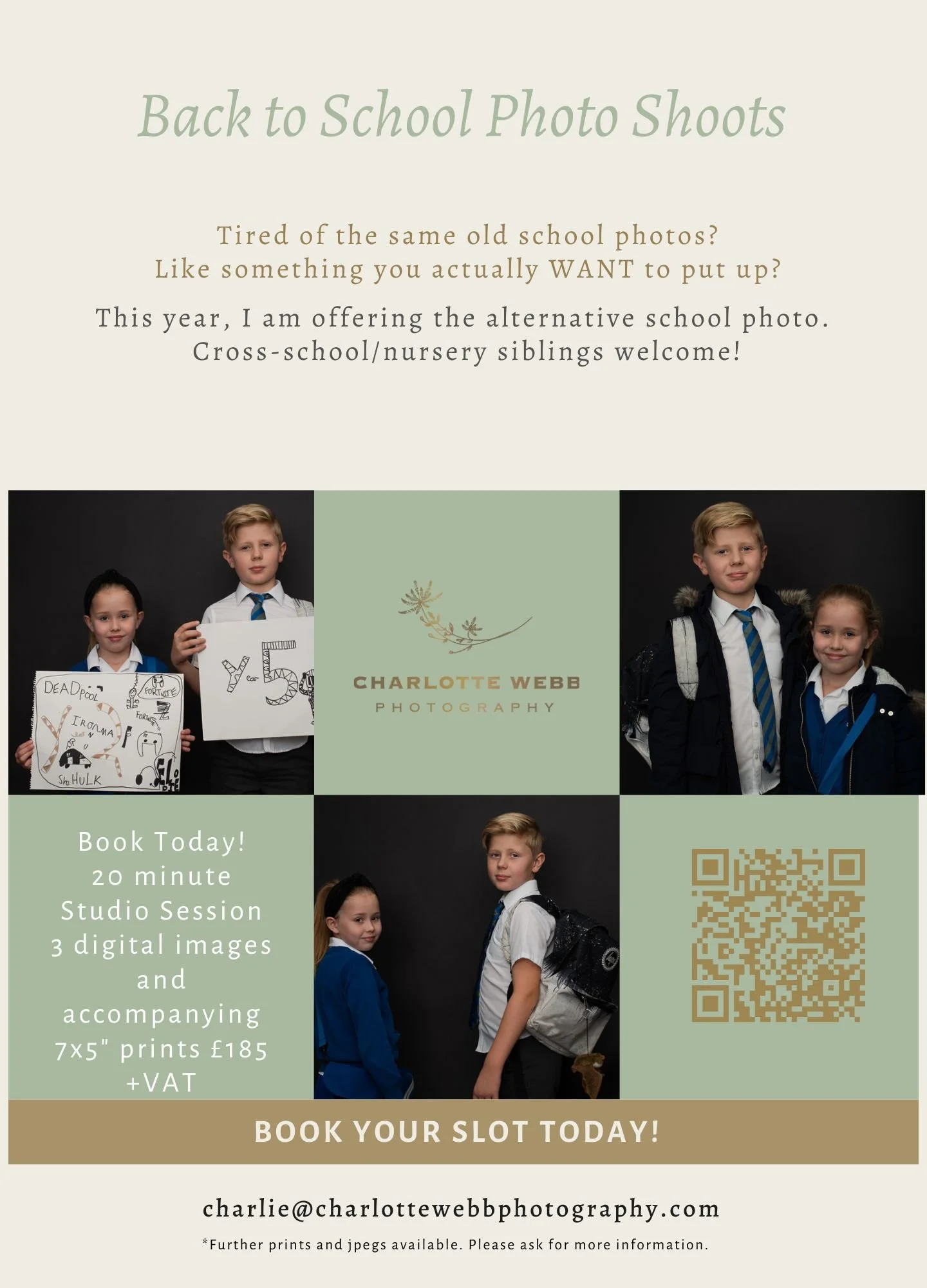 pupils in school uniform for photo shoot going back to school