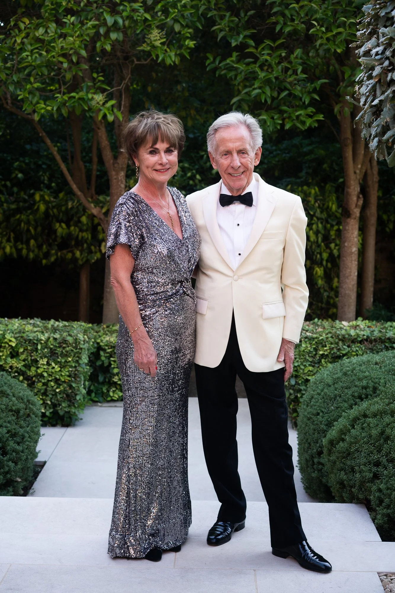 couple in black tie at a party in esher Surrey