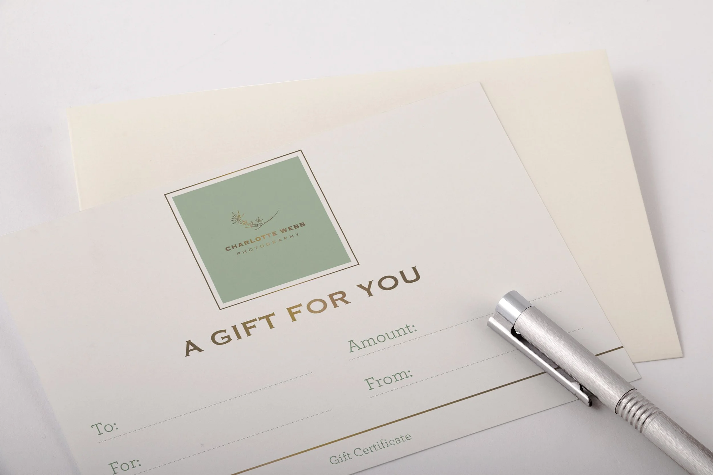 Photography gift card