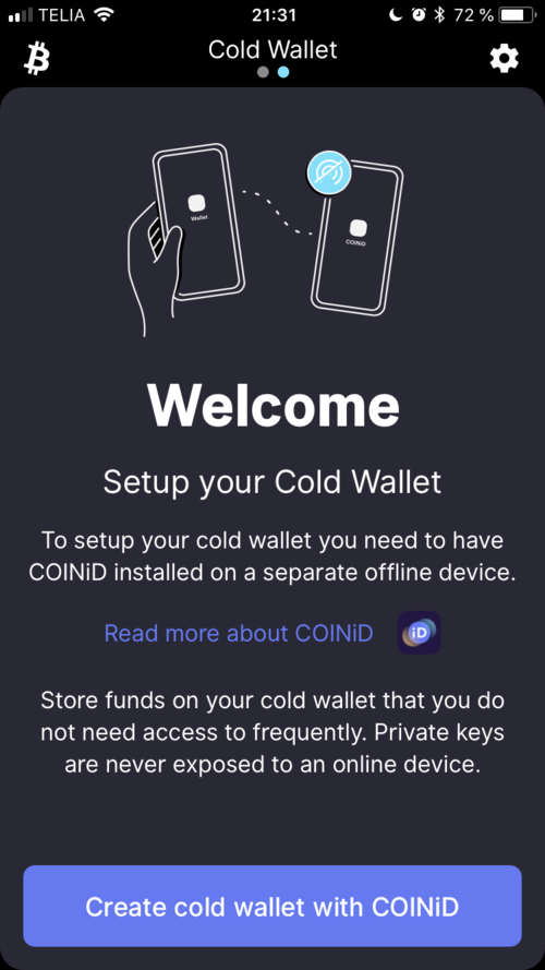 Follow the steps to successfully set up your cold wallet.
