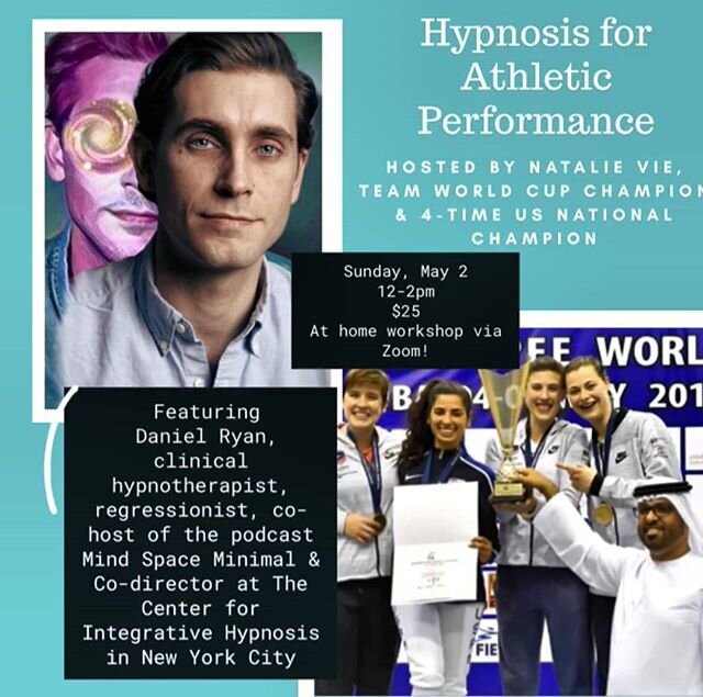 Join Natalie Vie ( @supersonicnava ) &amp; Daniel Ryan on
www.zoom.us/j/8424935390
for a two hour &quot;Hypnosis for Athletic Performance&quot; workshop today Sunday 5.3.20 at Noon PST. Fee $25 payable to @laifc at @venmo .
Variety of topics, q&amp;a