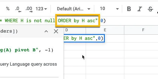 Sort the data in alphabetical order