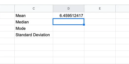 Calculated average
