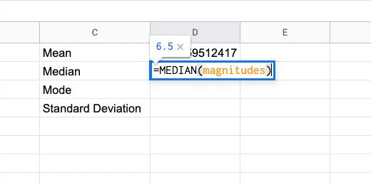 Median function with named range parameter