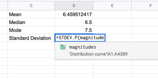 Standard Deviation for the population