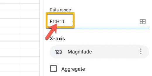 Update chart data range
