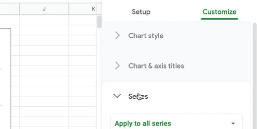 Series section in customize panel