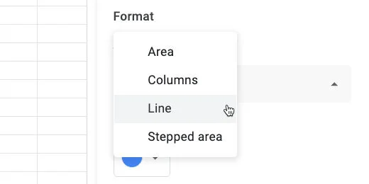 Set chart type to line