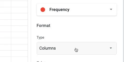 Change chart type to columns