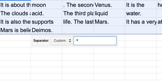set the separator to the asterisk