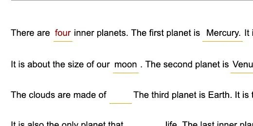 fill in some of the words