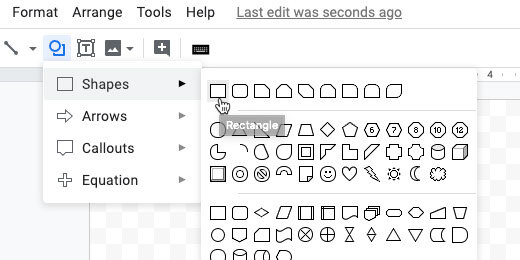 shapes rectangle tool