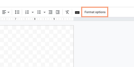 format options button in the button bar