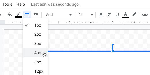 four pixels selected for the border width