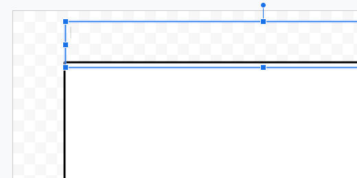 text box above square shape