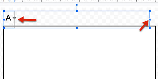 capital letter A in text box