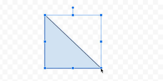 right triangle shape on canvas