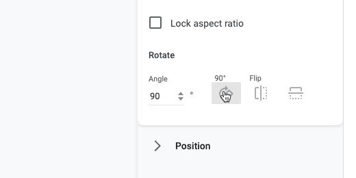 rotate shape by 90-degrees button
