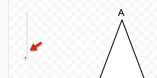 vertical line next to the triangle shape