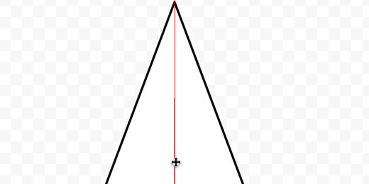 line centered in triangle shape