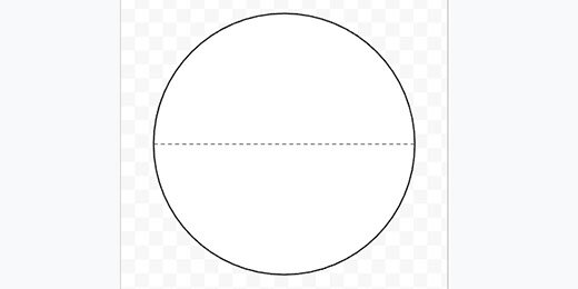 circle diameter with dashed line