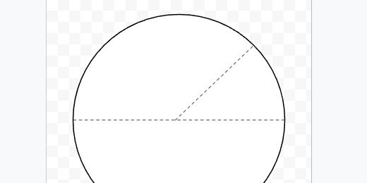 radius line connected to diameter line