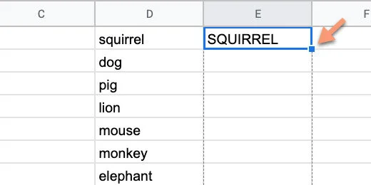 the first word converted to all upper case