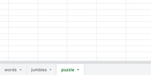 new sheet for puzzle