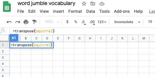 squirrel range name for transpose funciton