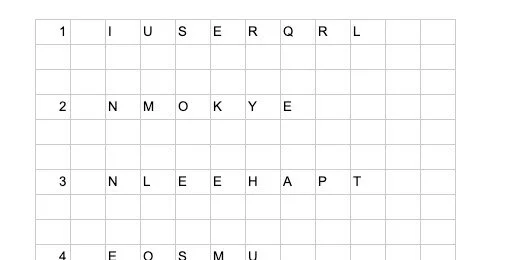 word jumble table in google doc