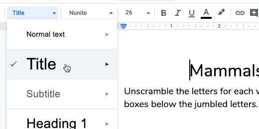 title paragraph style