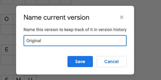 version name set to original