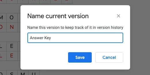 answer key version name