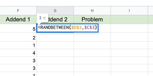 Basic math problem generator with google sheets — Digital ...