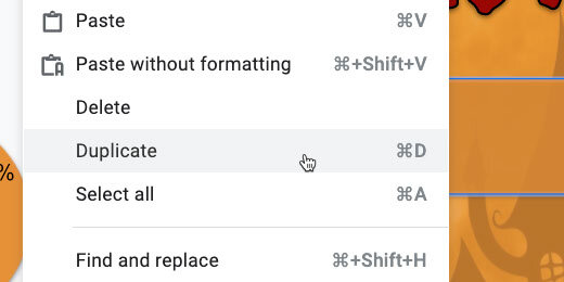 duplicate menu option