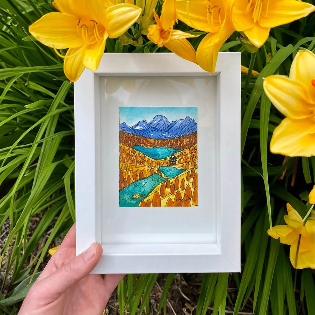 Valley of Seven Lakes 3x4" Original