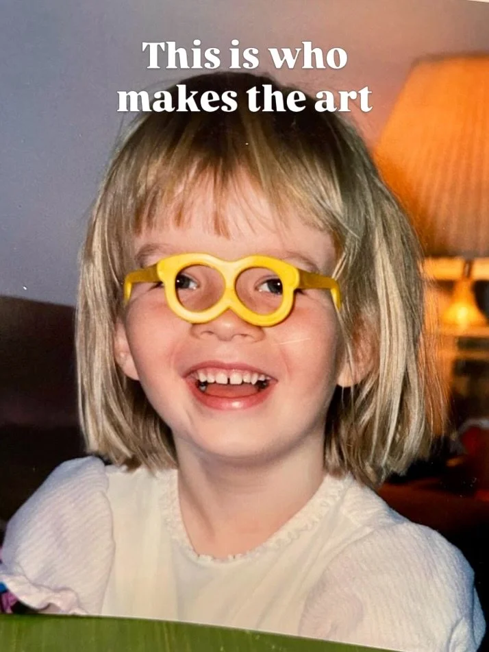 Running a small business takes a village, and I got really lucky with mine. Here&rsquo;s who&rsquo;s behind the scenes helping me make this all work.&thinsp;
&thinsp;
Slide 1: Me. Constantly thinking about colour palettes, new painting ideas and brus