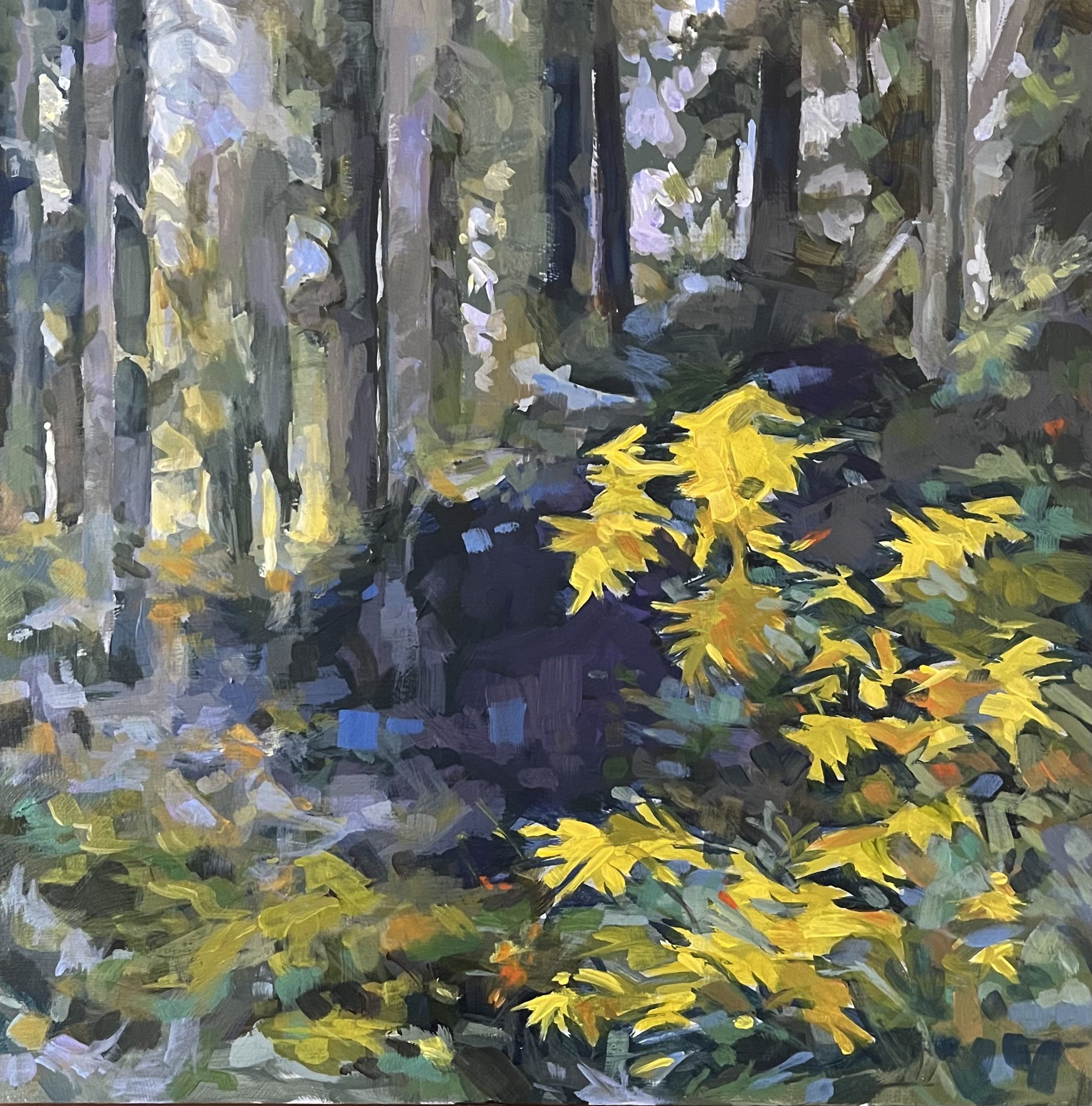 Yellow Leaf 12x12" Original