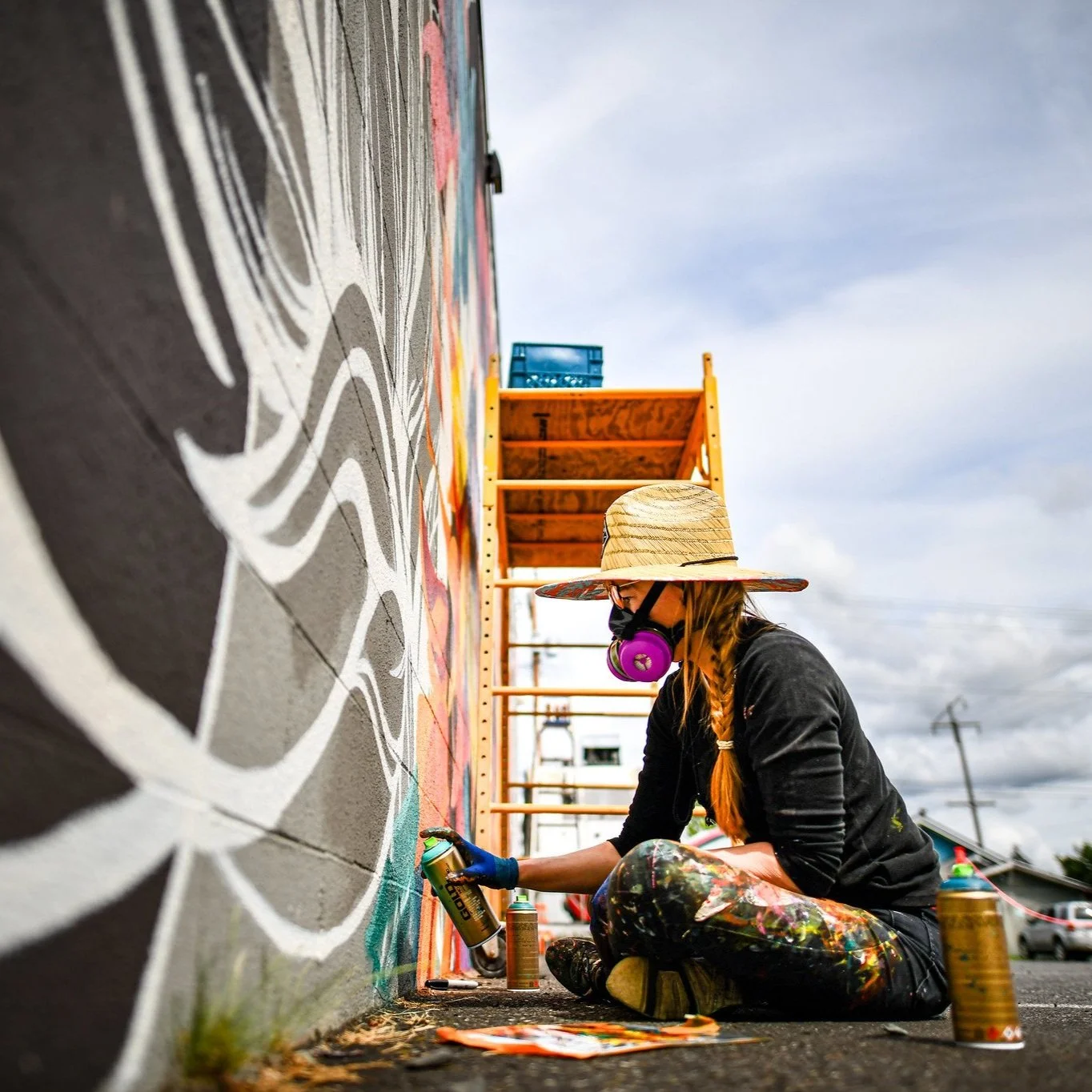 Emily Beaudoin uses vibrant colour, texture and intricate details for her murals.