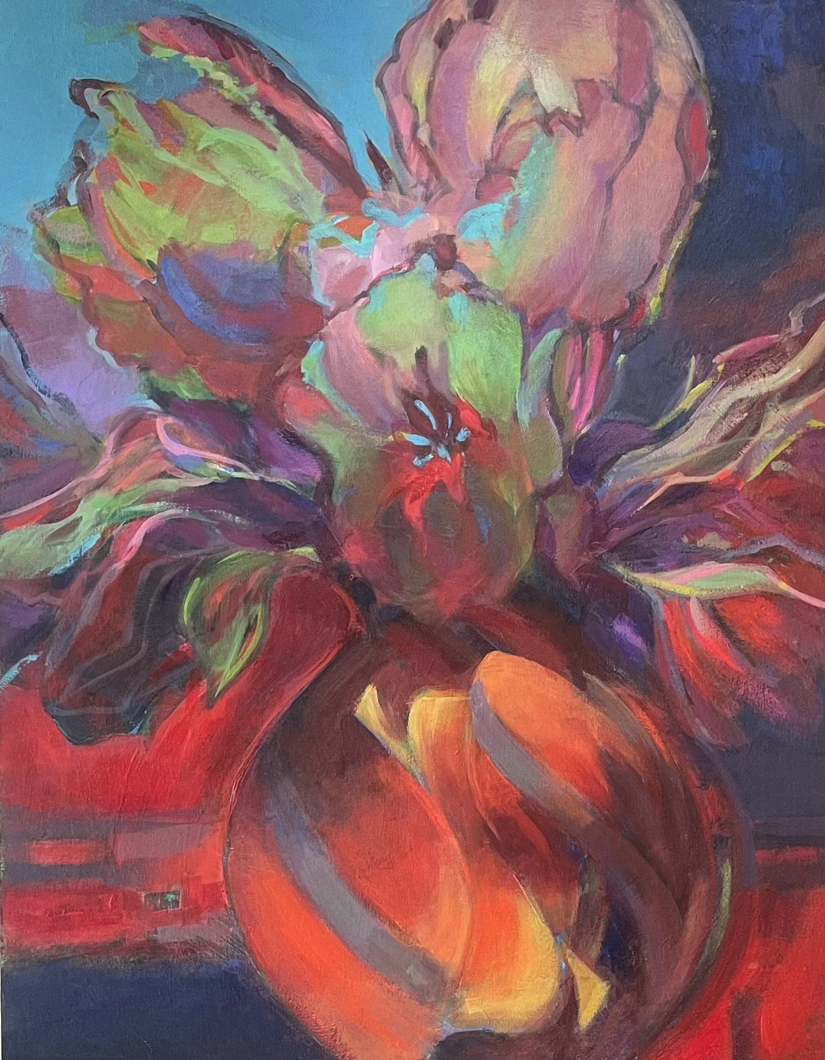 Orange Vase 14x18" Original