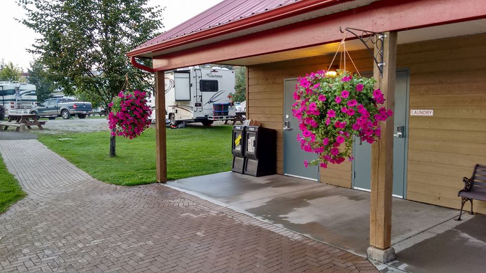Campground Shower House and Flowers.jpg