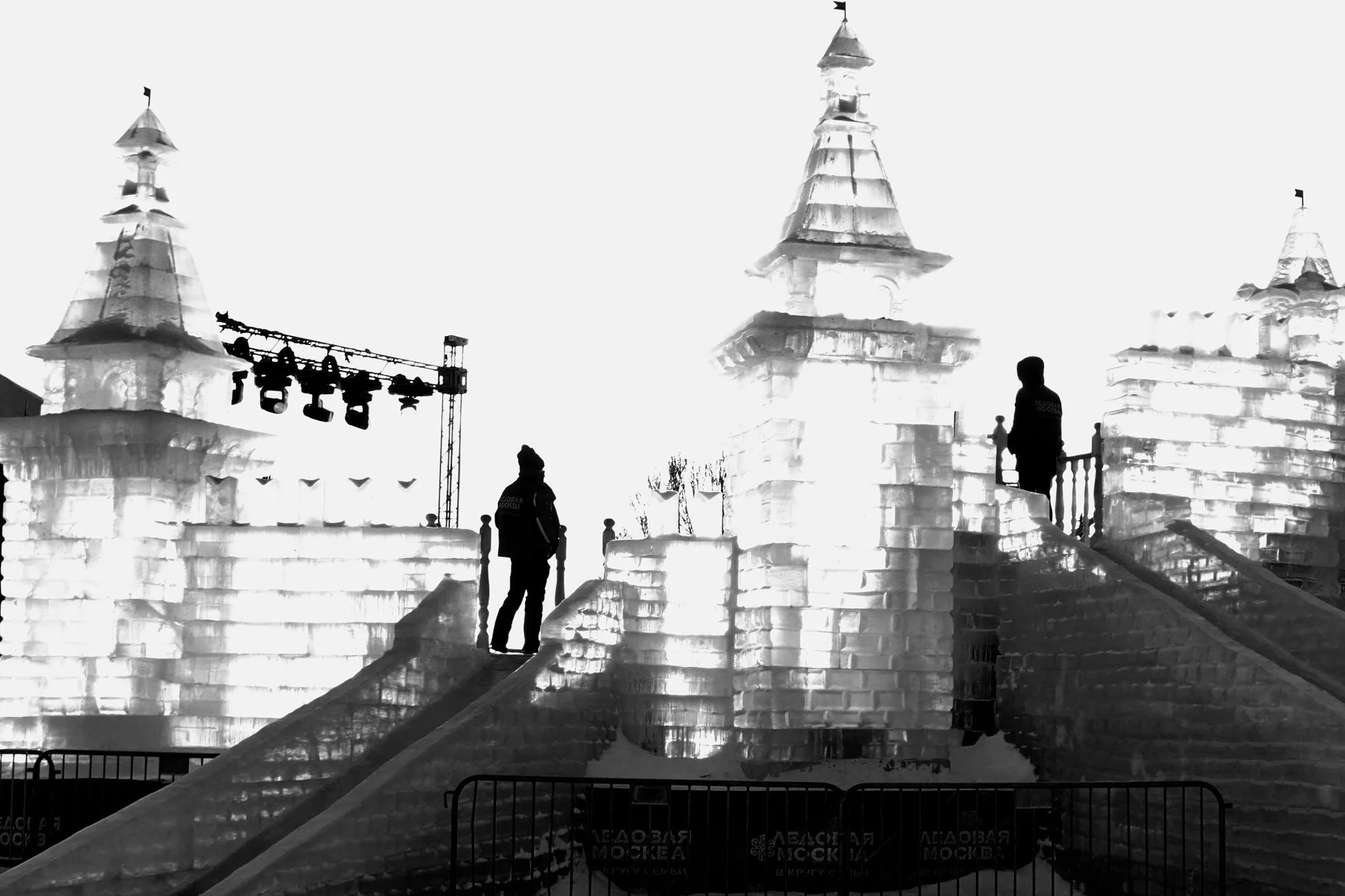 Ice sculptures in Victory Park, Moscow, Russia