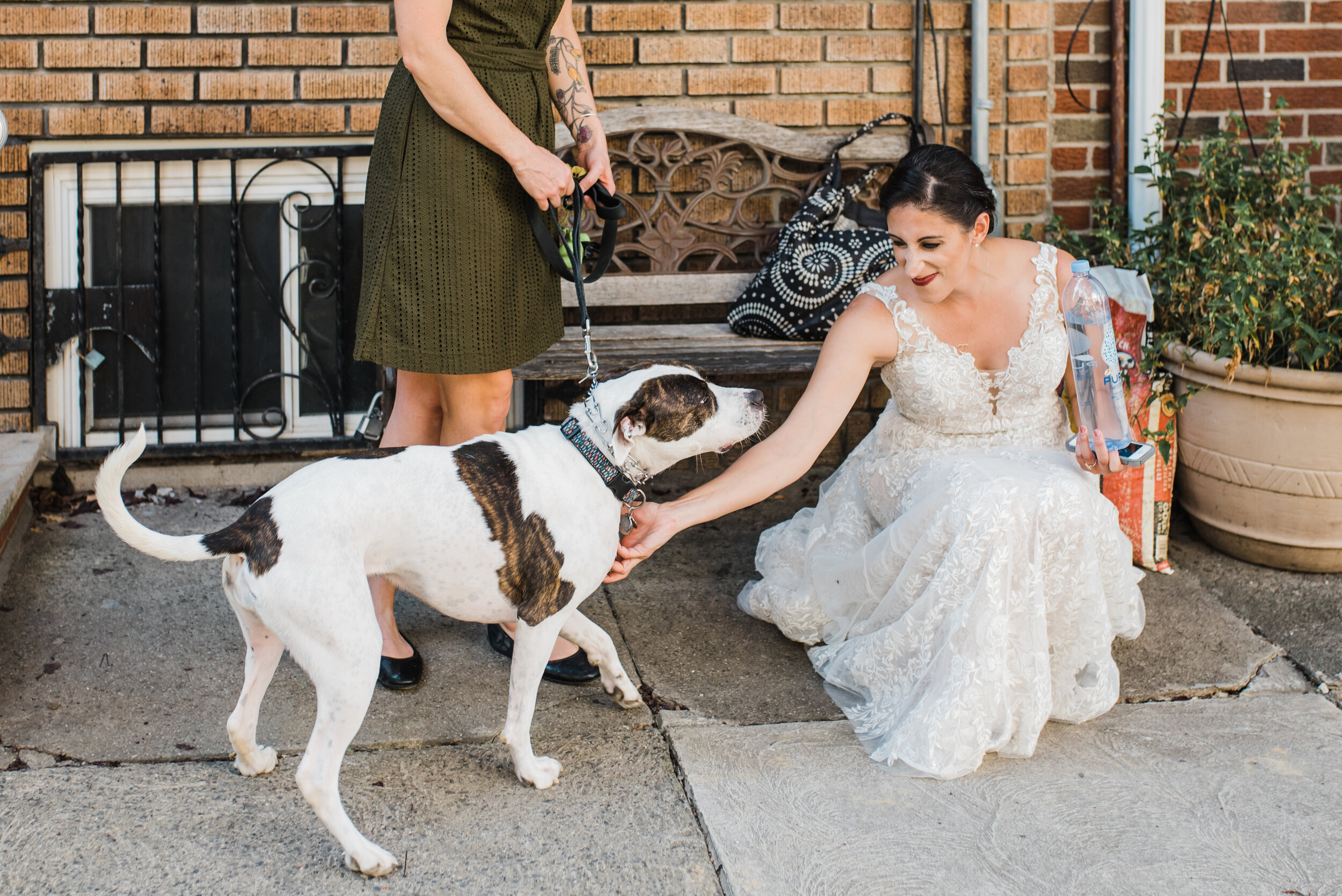 Bride and her dog.