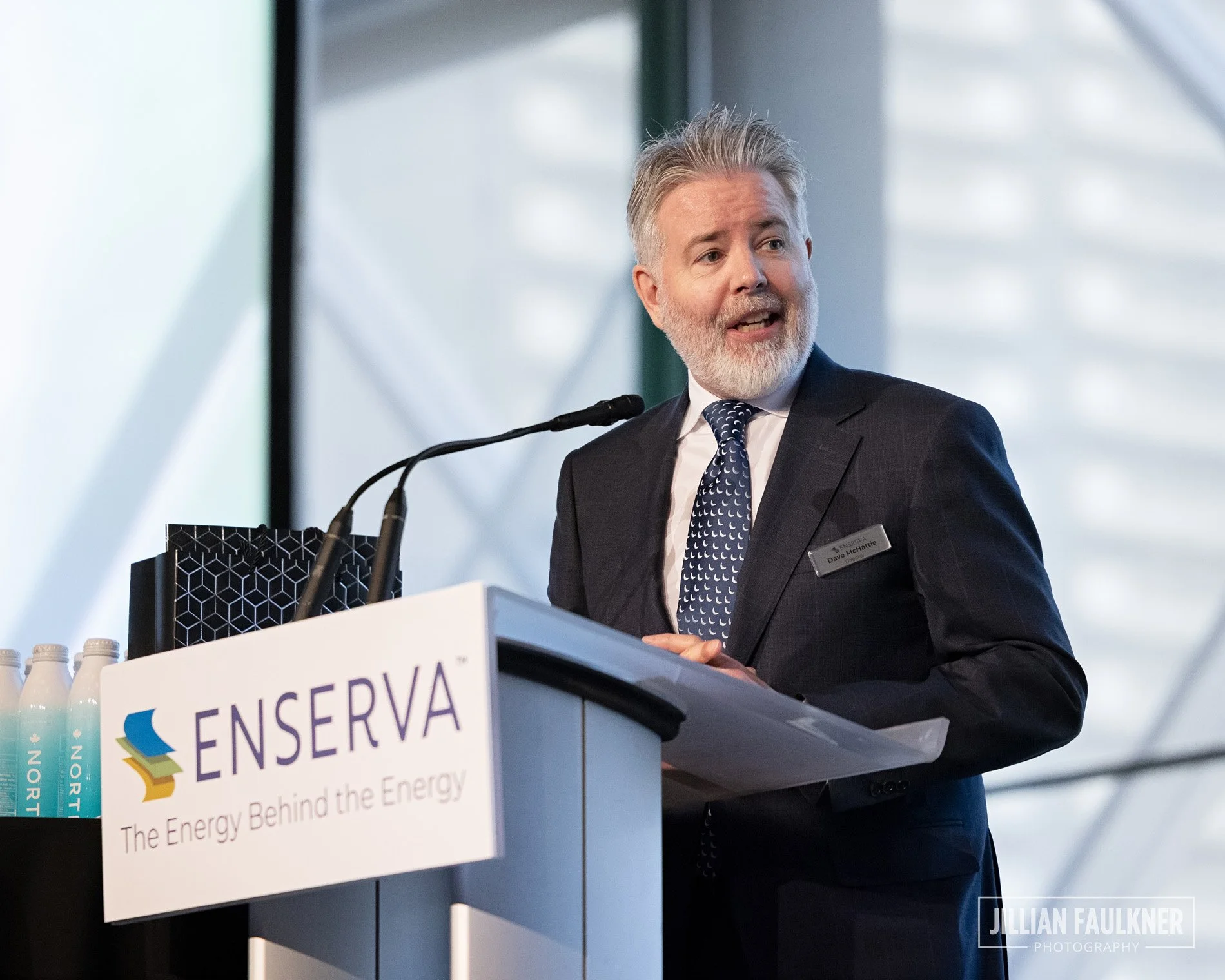 Calgary event photographer captures on stage moments at Enserva speaker series luncheon 2025