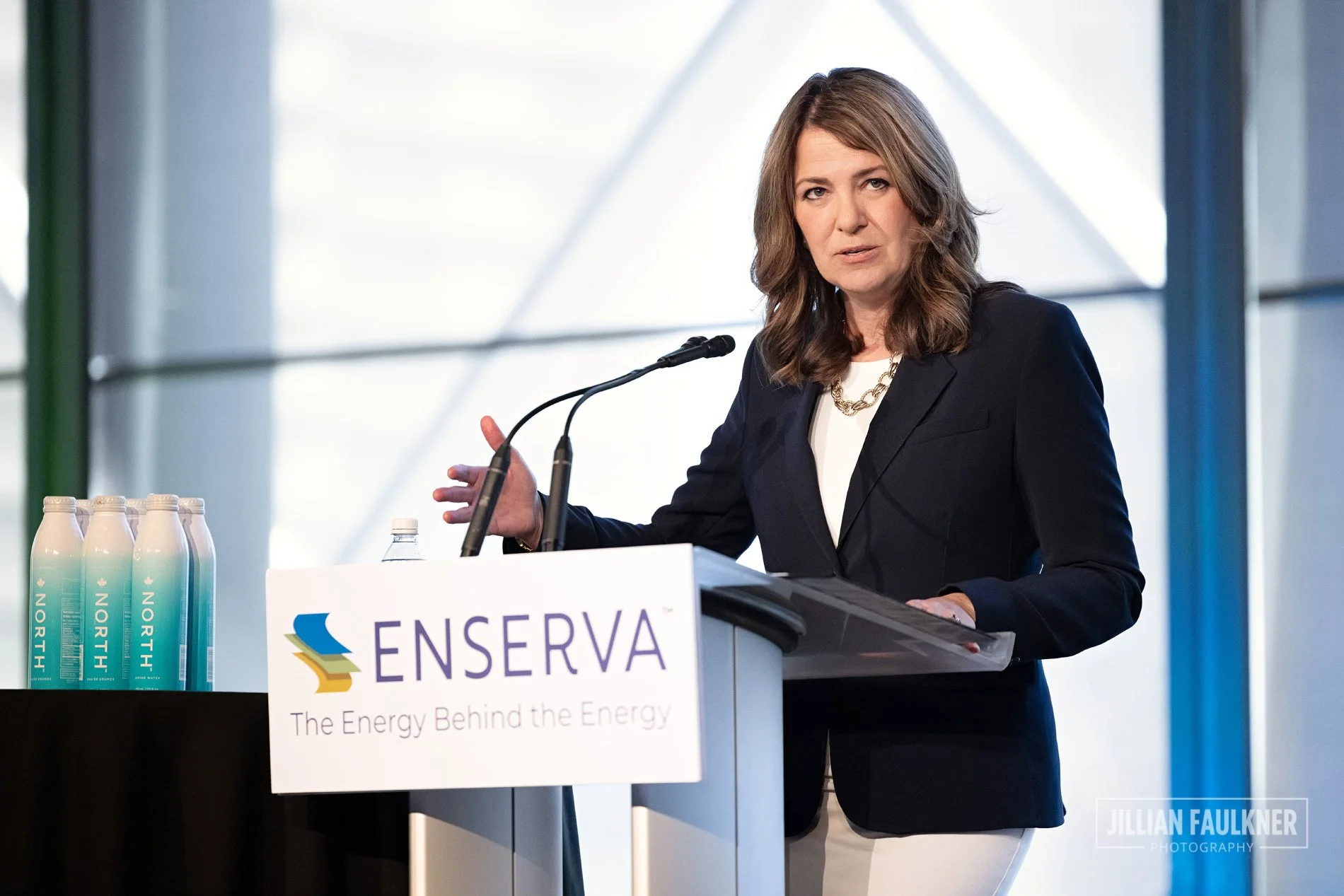 Premier Danielle Smith photographed at Enserva energy event photographed by top rated event photographer in Calgary