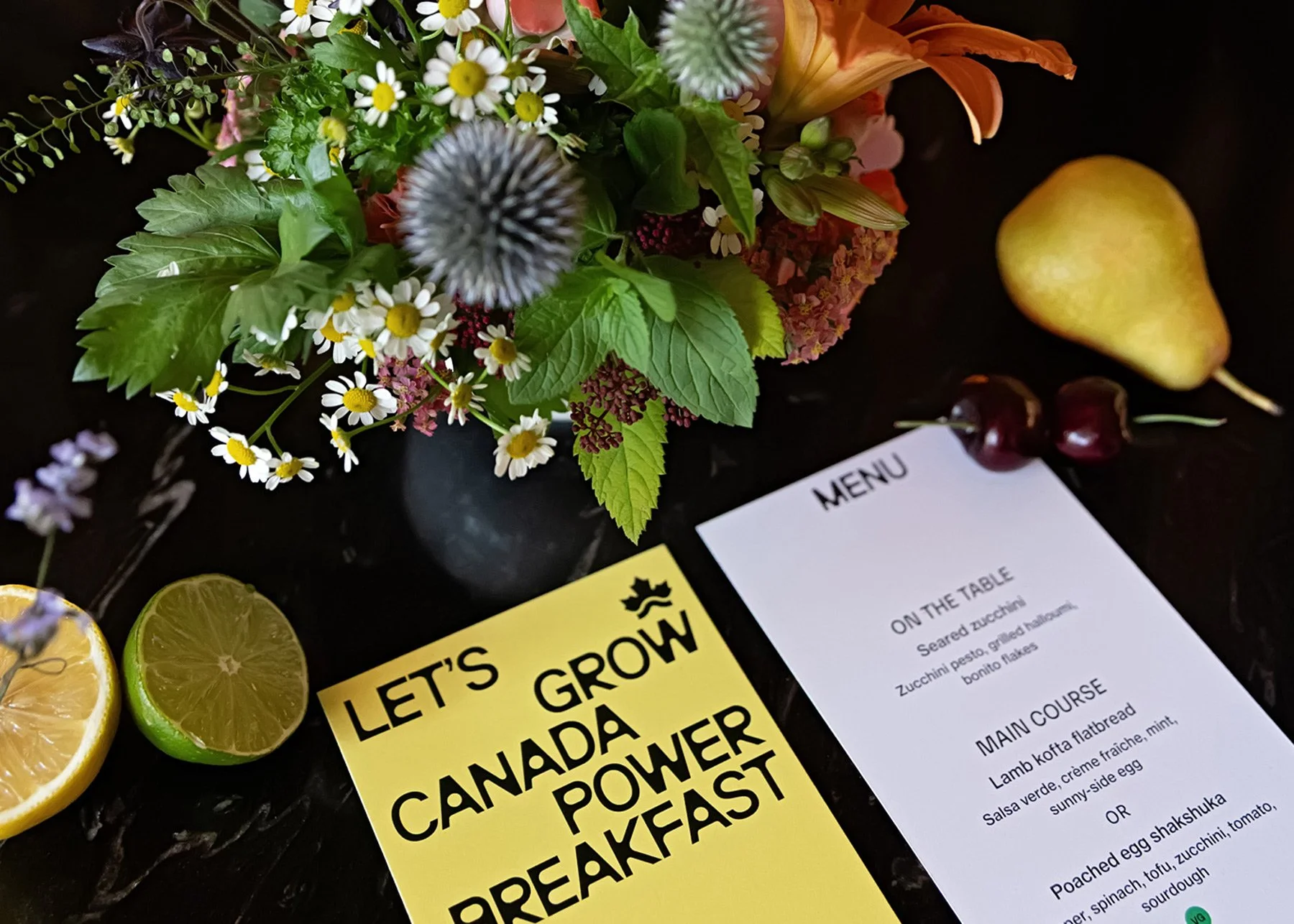 Event photography organic food and floral place setting