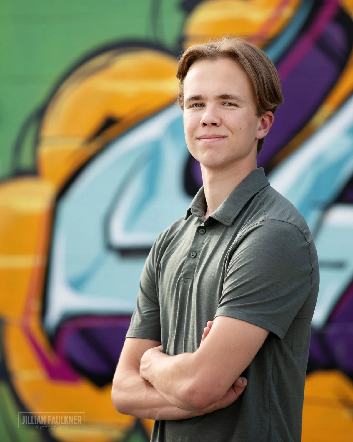 high school senior boy grad photography session in Calgary in East Village