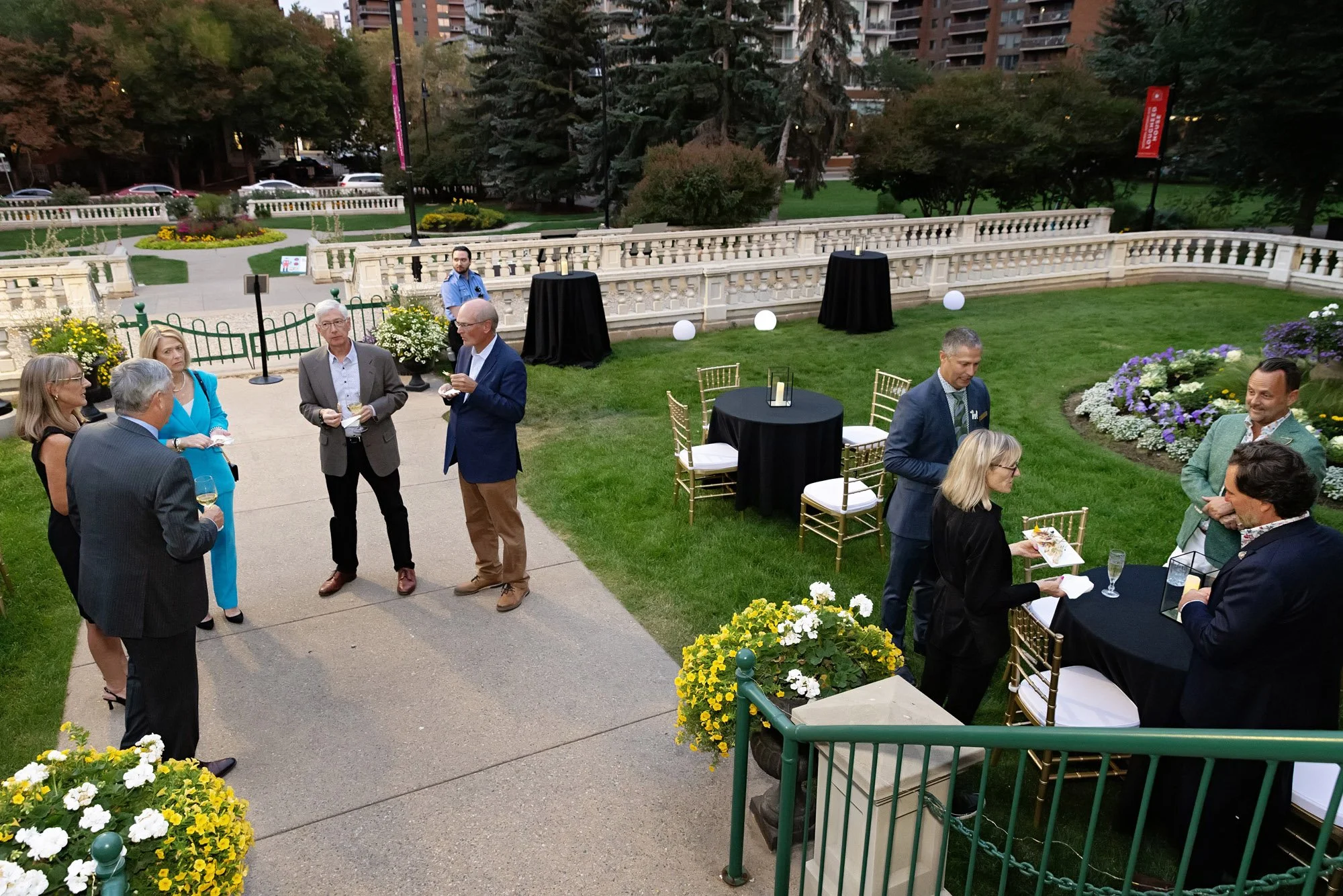 Calgary private event photographer documents outdoor venue set up at Lougheed House anniversary event