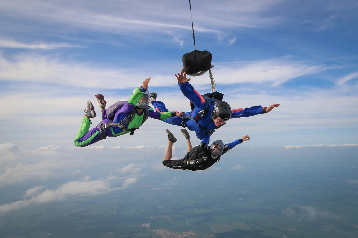 An AFF student learns to skydive